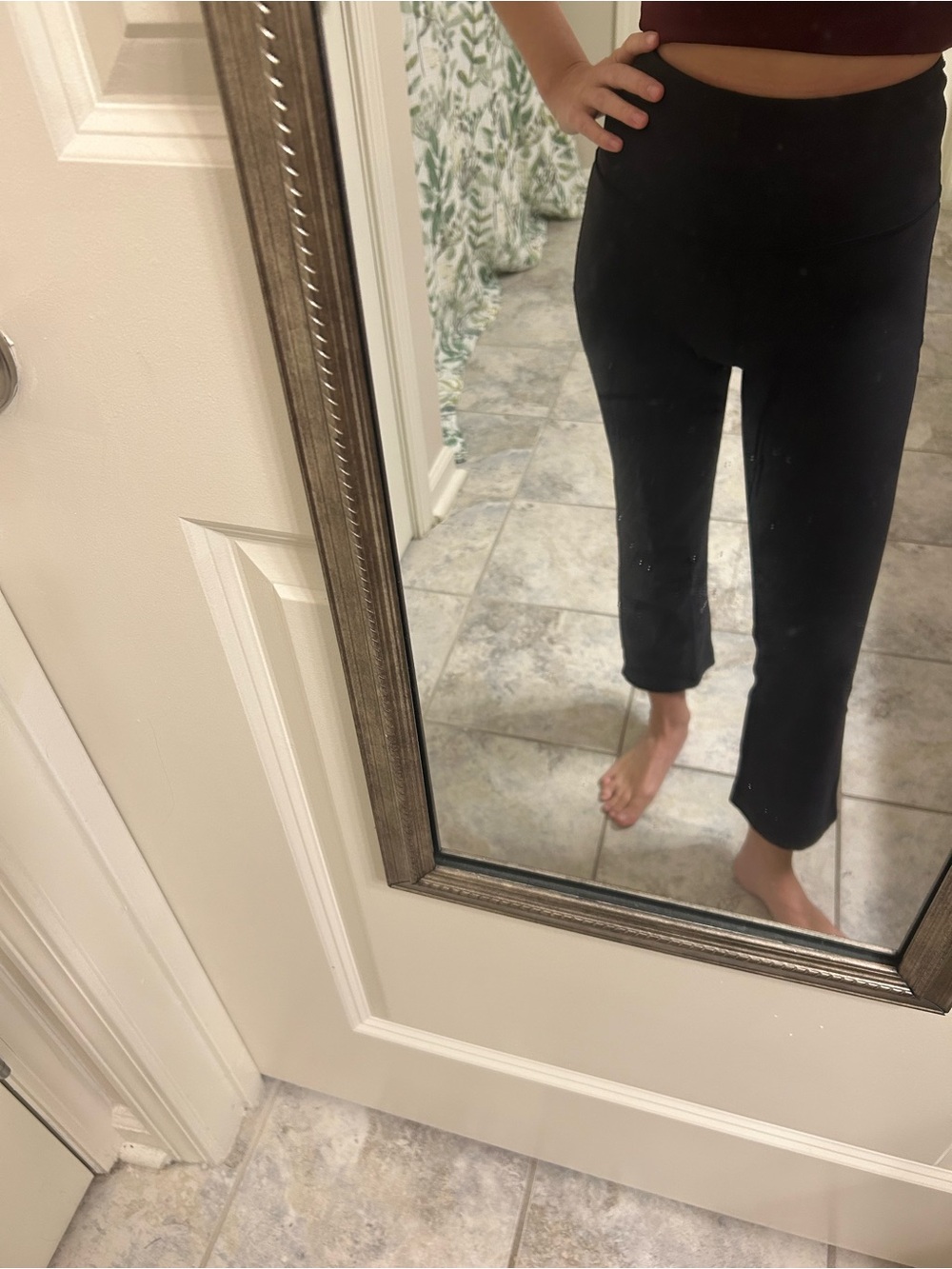 lululemon cropped black flare leggings